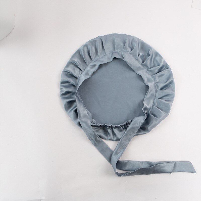 Gorro de dormir 100% de seda de mora para mujer, envoltura de cabello ajustable, cuidado de sueño nocturno de seda Natural con elástico, TJ7196