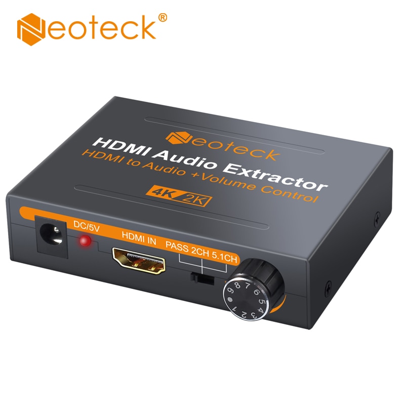 Neoteck 4K x 2K HDMI Audio Extractor Met 3.5mm Stereo Audio Extractor HDMI naar HDMI SPDIF RCA 3.5mm Audio Converter Adapter