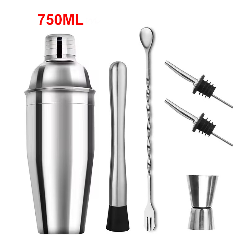 3/6 Stück Cocktail Shaker Edelstahl Barkeeper Tools Margarita Mixer Drink Shaker Martini Sharker Barkeeper Kit: Dark Khaki