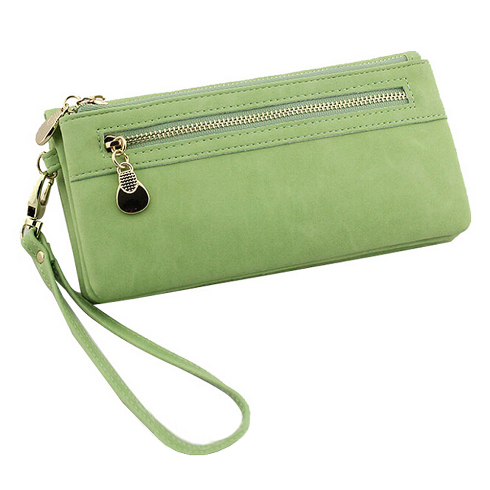 Vrouwen Portefeuilles Multifunctionele PU Lederen Clutch Dame Portemonnee Telefoon tas groen