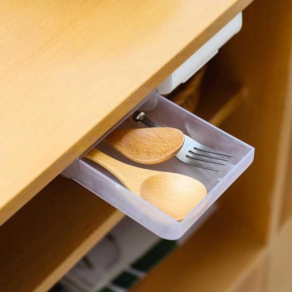 Under Desk Drawer Home Office Under Table Organized Holder Case ABS Plastic Storage Tray