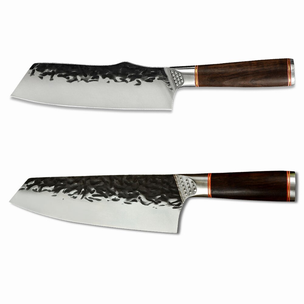 Sowoll couteau de boucher en acier forgé, outils de cuisine de Chef 5 ''6.5'' 7 ''7.5'' 8 ''trancheur serbe Chef survie outils de randonnée: B 7 and 7