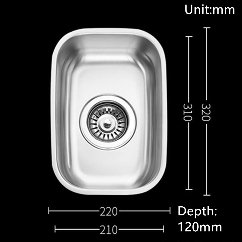 JayCreer Stainless Steel Oval Sink Stainless Steel Round Sink Stainless Steel Rectangle Sink Not Include Drain: Rectangle Sink