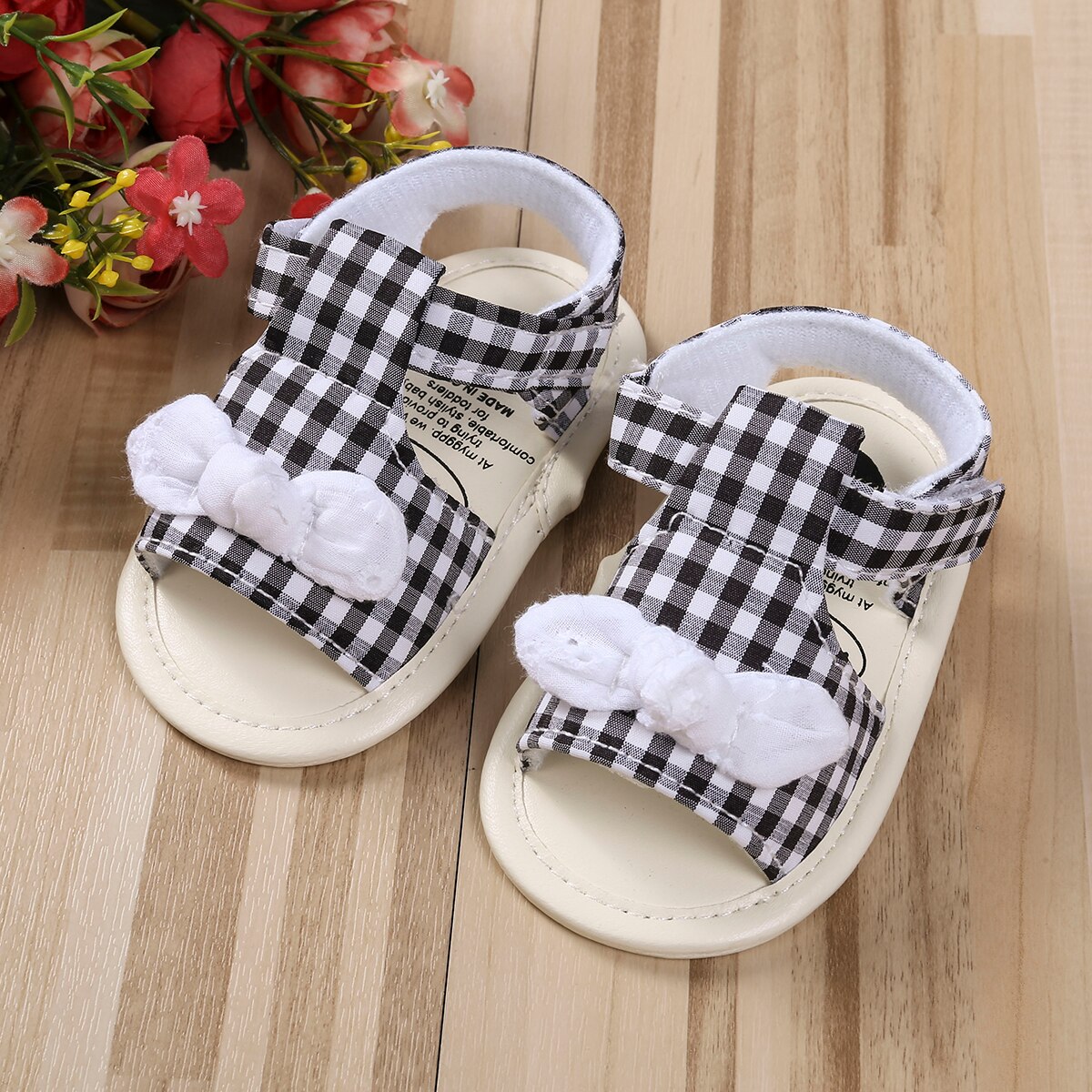 Baby Girls Summer Sandals Newborn Infant Bowknot Soft Sole Shoes Casual Cotton Toddler Shoes Fit For 0-18M