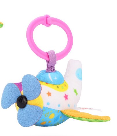 Sonajeros de dibujos animados para bebés, juguetes de tela para transportar bebés de 0 a 24 meses, calmante para dormir Musical, manivela de mano, juguetes para bebés: Airplane B