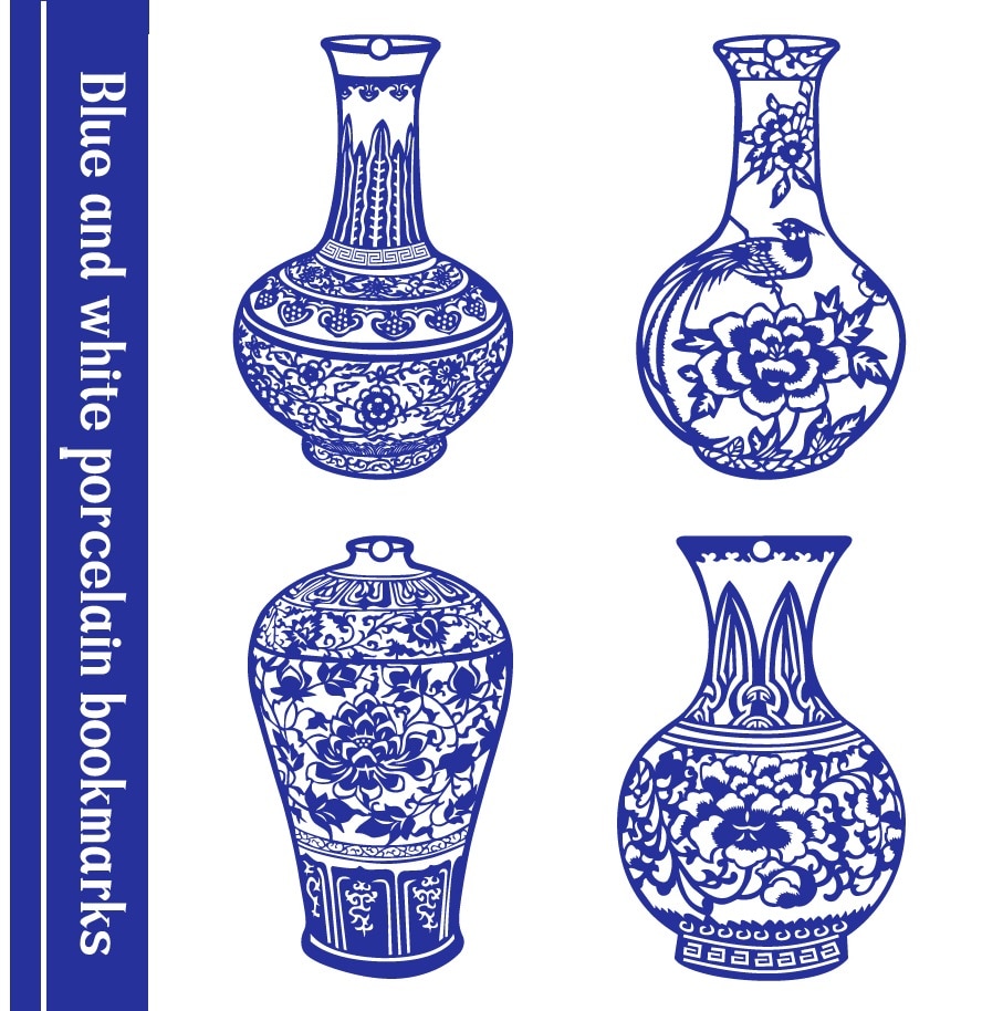 Metalen blauw en wit porselein chinese klassieke stijl paperclips grappige kawaii bladwijzer briefpapier markeerclip kinderen