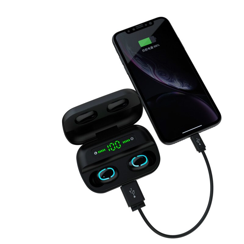 Auricolari Bluetooth V5.0 Lieve Wireless - Custodia di Ricarica 6000mAh - Cuffie Sport Impermeabili HD Stereo Dual Mic