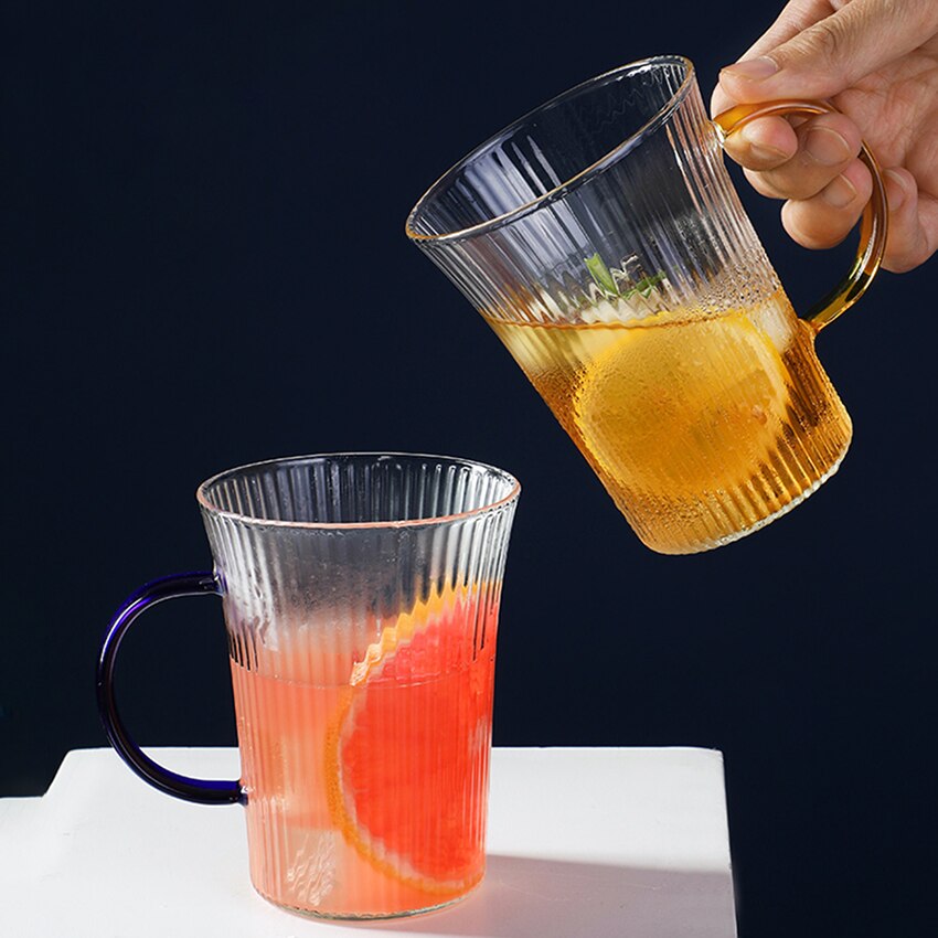 1Pc Vertical café verre tasse résistant à la chaleur café lait tasse multi-usages Transparent bière jus tasses thé verre tasse Drinkware
