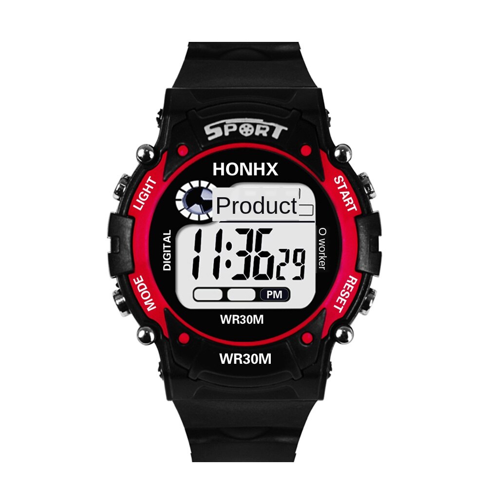 Udendørs sport digitale ure multifunktion herre elektronisk ur vandtæt alarm led display ur gult armbåndsur herre: 58-1-3