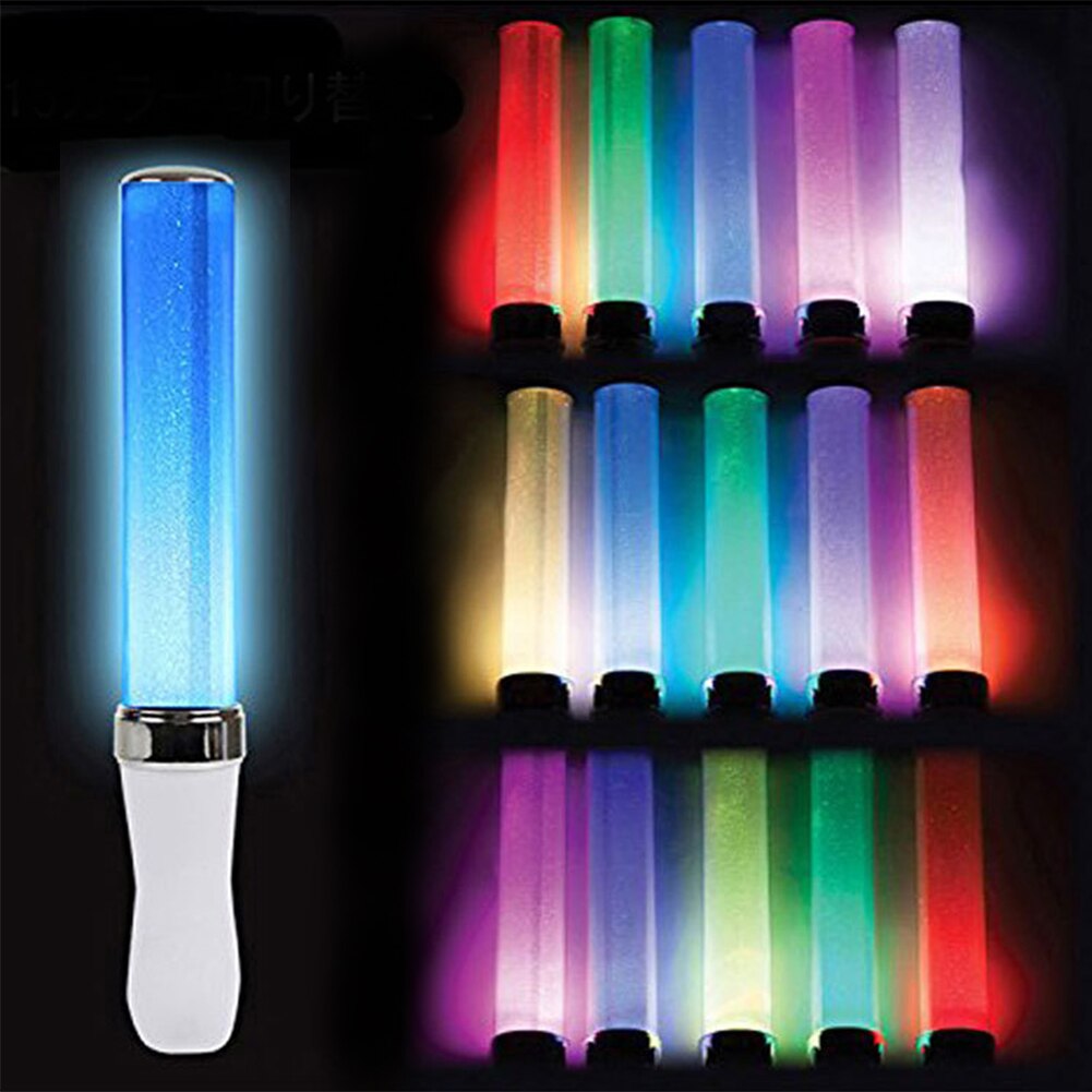 15 Colors Change LED Glow Stick Celebration Light Stick Party Wedding Battery Powered Fluorescent Camping Vocal Concerts Decor