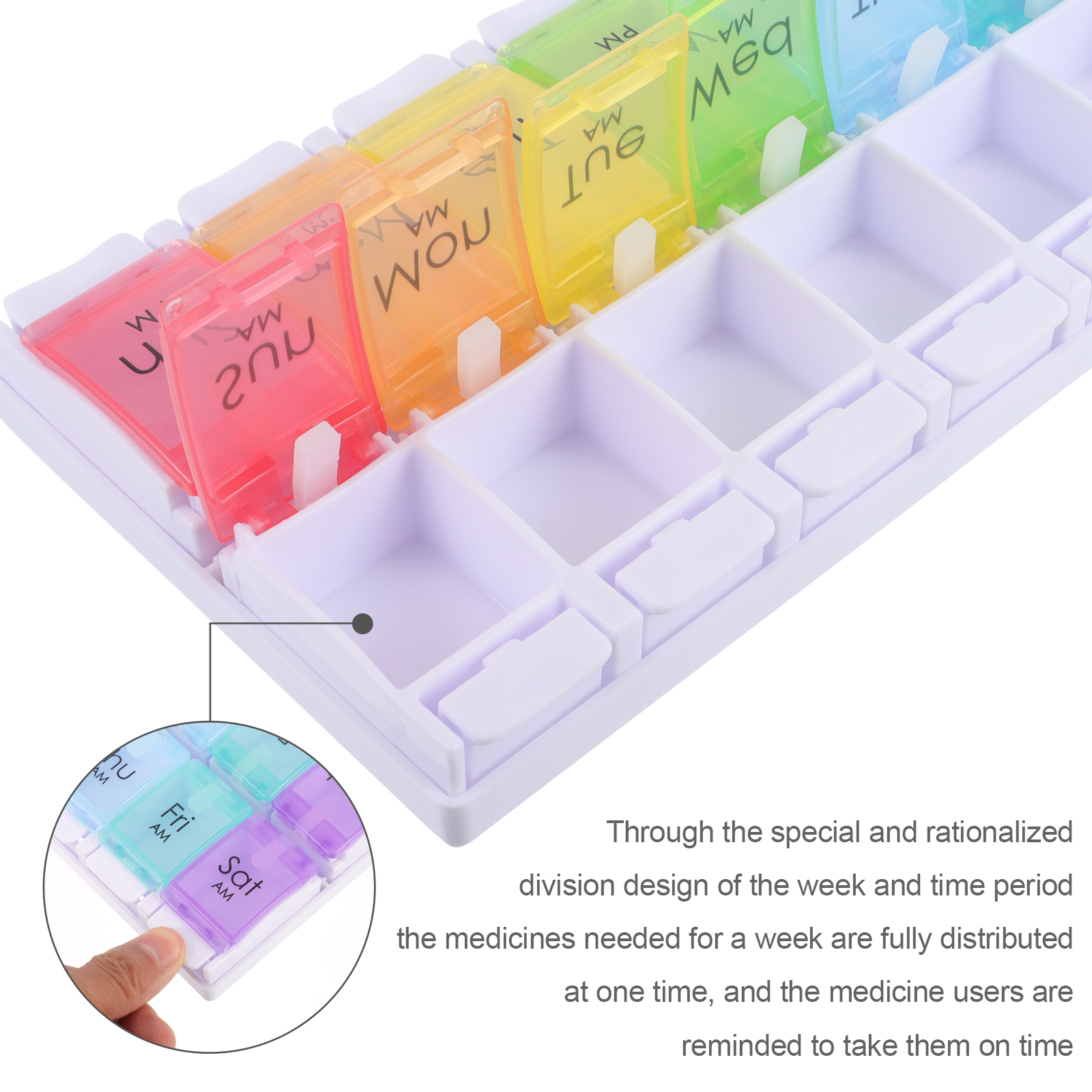 1Pc Weekly Box Portable Medicine Box Push-type Cas... – Vicedeal