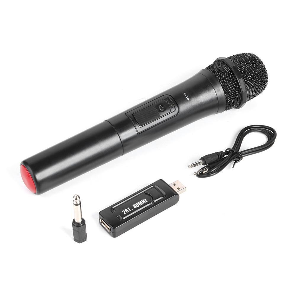 ALLOYSEED-V-10 VHF 268,85 Mhz, megáfono de micrófono inalámbrico, micrófono de mano, altavoz de voz con receptor USB para reuniones de Karaoke