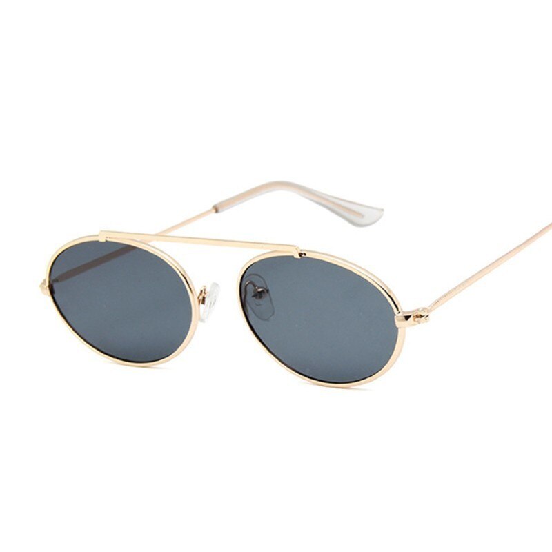 Gafas de sol ovaladas pequeñas Vintage para mujer, gafas de sol transparentes con montura metálica de , gafas de sol para mujer, gafas de sol Rosa UV400