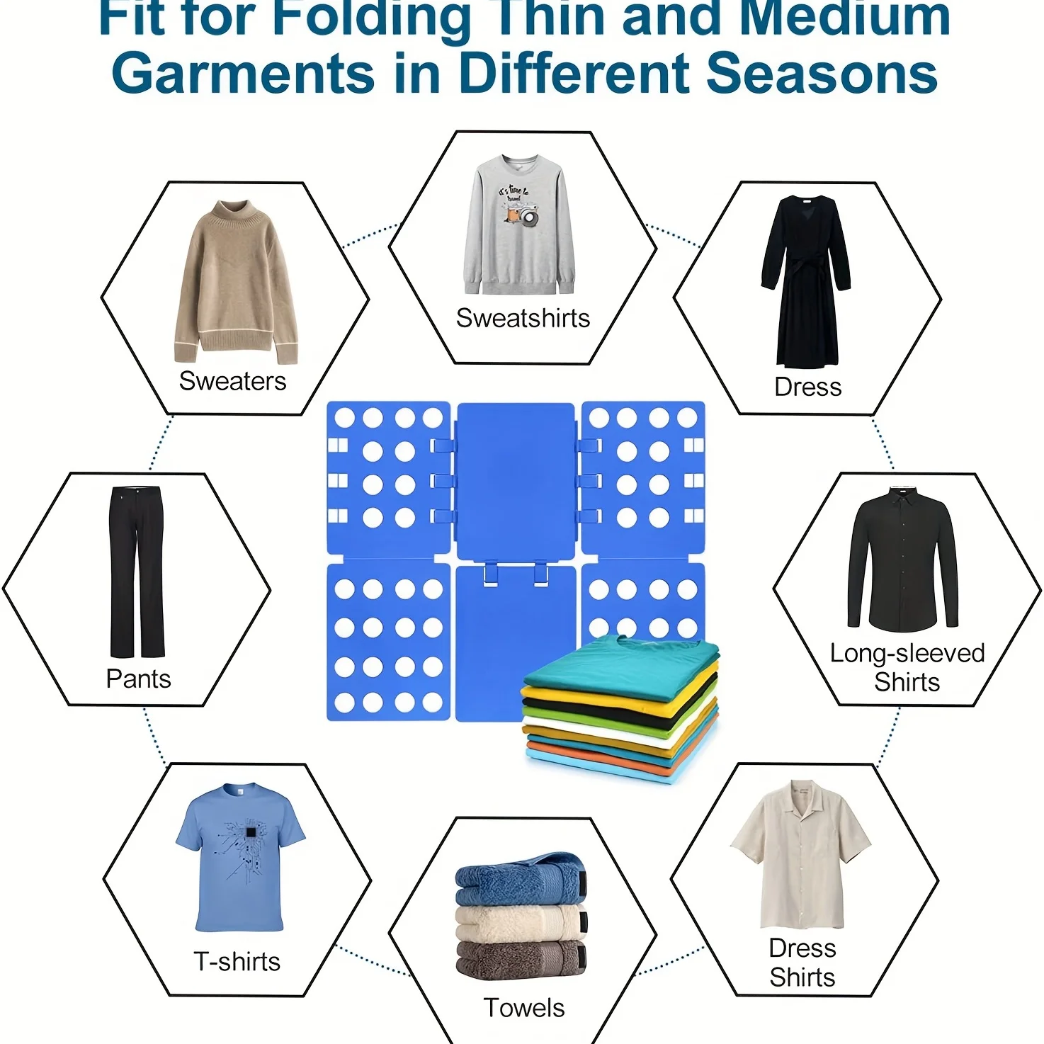 Plastic Clothes Folding Board Easy and Fast Kids Laundry Folder Shirt Folding Board Home Storage Tool for Kid Children Adults