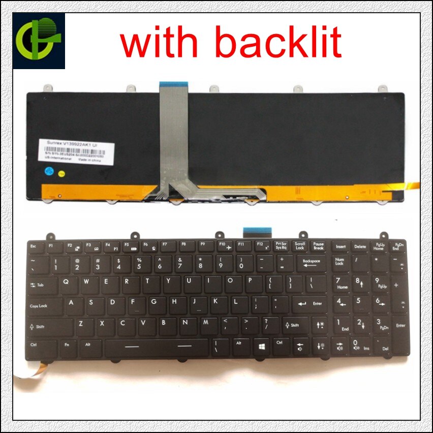 English Keyboard for MSI MS-16GA MS-16GB MS-16GC MS-16GD MS-16GE MS-16GF MS-16GH S1N-3EUS291 S1N-3EUS204 S1N-3EUS2K1 US: Backlit