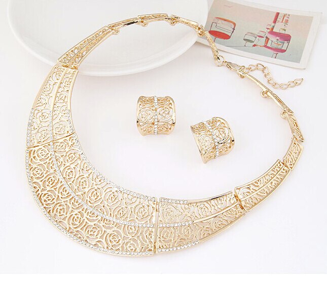 Brincos de piercing conjunto de joias africanas, fino colares maxi de noiva + gotas de ouro/prata, joias de casamento femininas