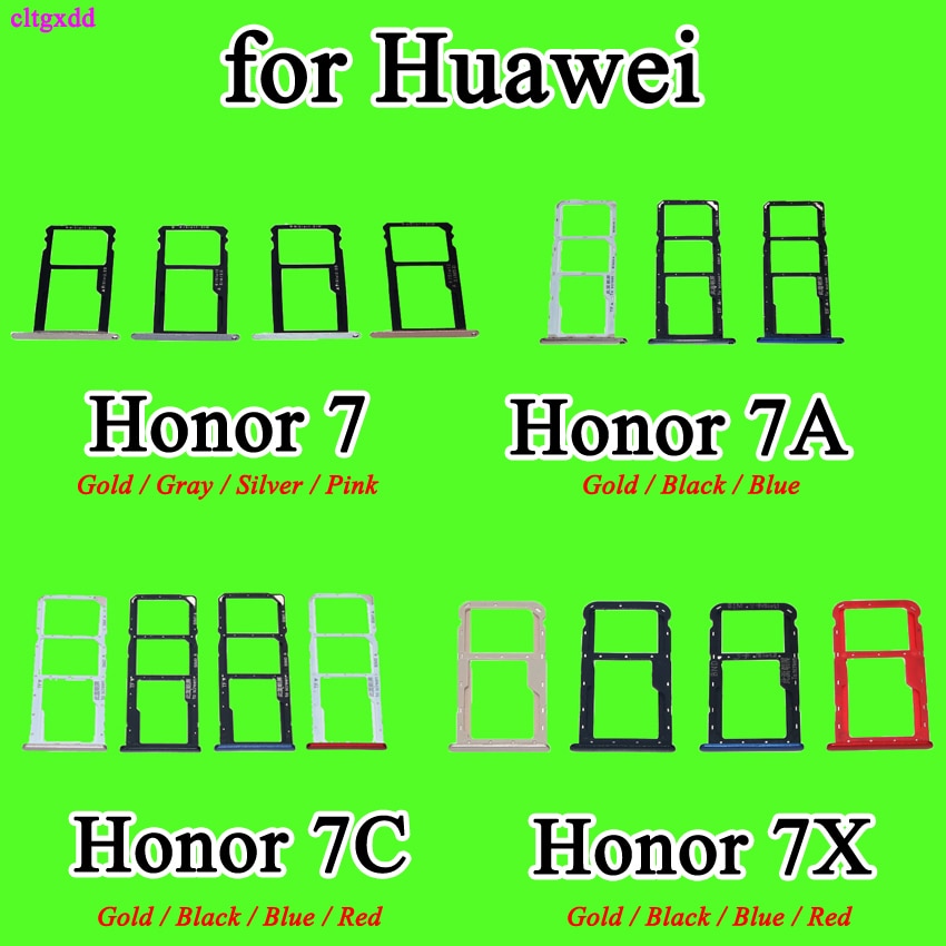 Cltgxdd sim-kortbakke slotholder adapter tilbehør til huawei honor 7 7a 7c 7x reservedele
