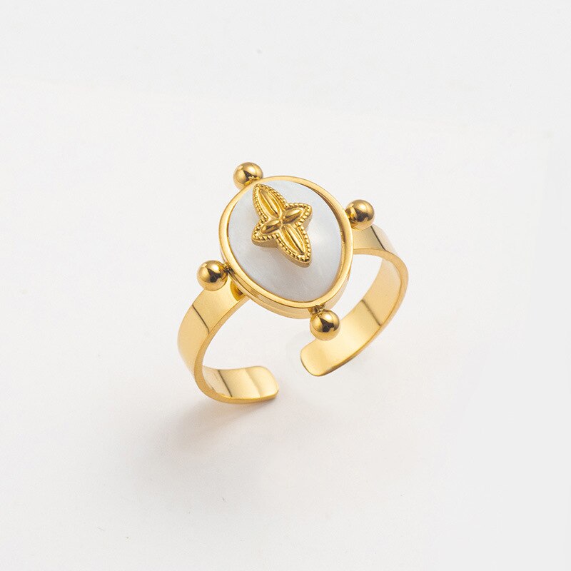 Natural Shell Star Necklace Mother of Pearl Oval Pendant Necklace for Women Minimalist Collars Stainless Steel Jewelry