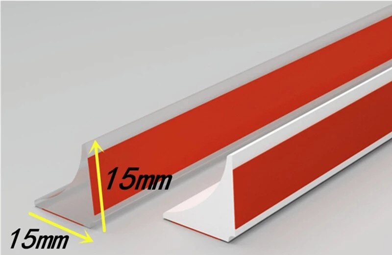 Silicone bath water stopper blocker shower Dry Wet Separation flood barrier Waterproof Kitchen wall corner sealing strip tape: transparent / .length 130cm