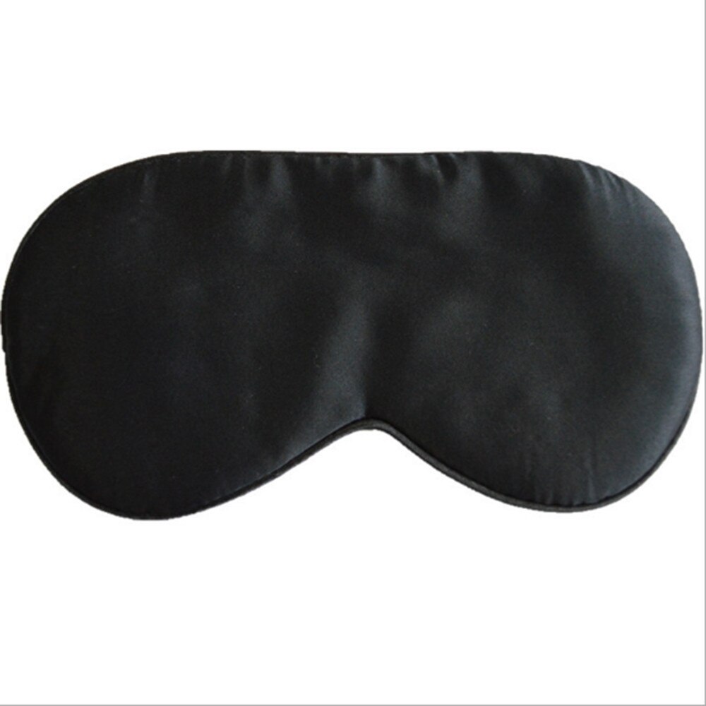 Pure Silk Sleep Rest Eye Mask Padded Shade Cover Travel Relax Aid Blindfolds: Black