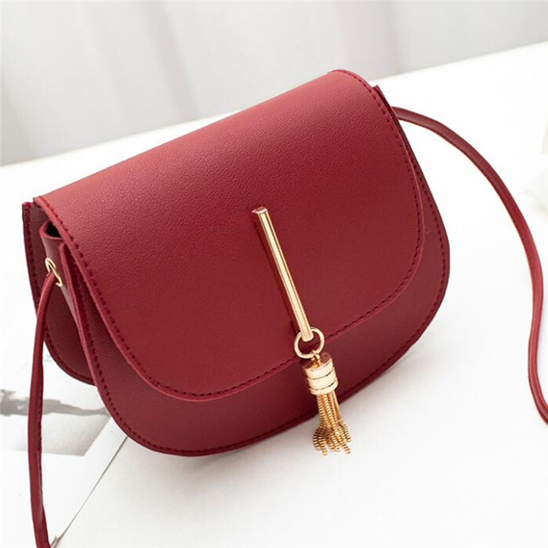 Dames schoudertas pu leer dames messenger bag dames pure kleur kleine klep vierkante tas clutch tassen handtassen: Rood