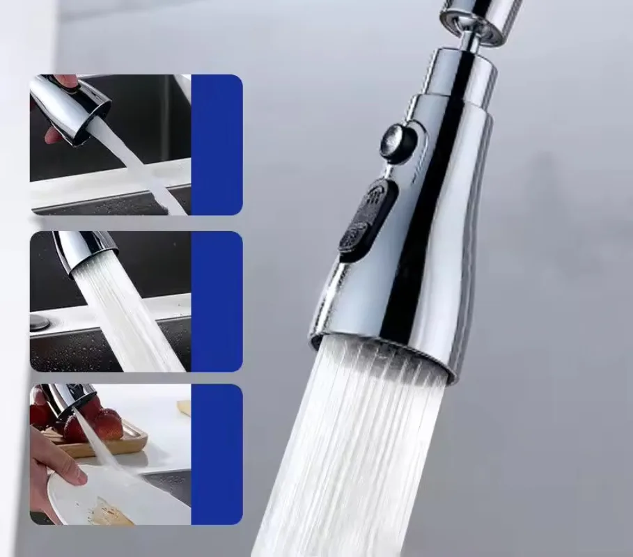 Kitchen Faucet Head Replacement Parts ABS Black Silver Tap Pull-out Shower Sprayer Nozzle Faucet Spouts Accessory