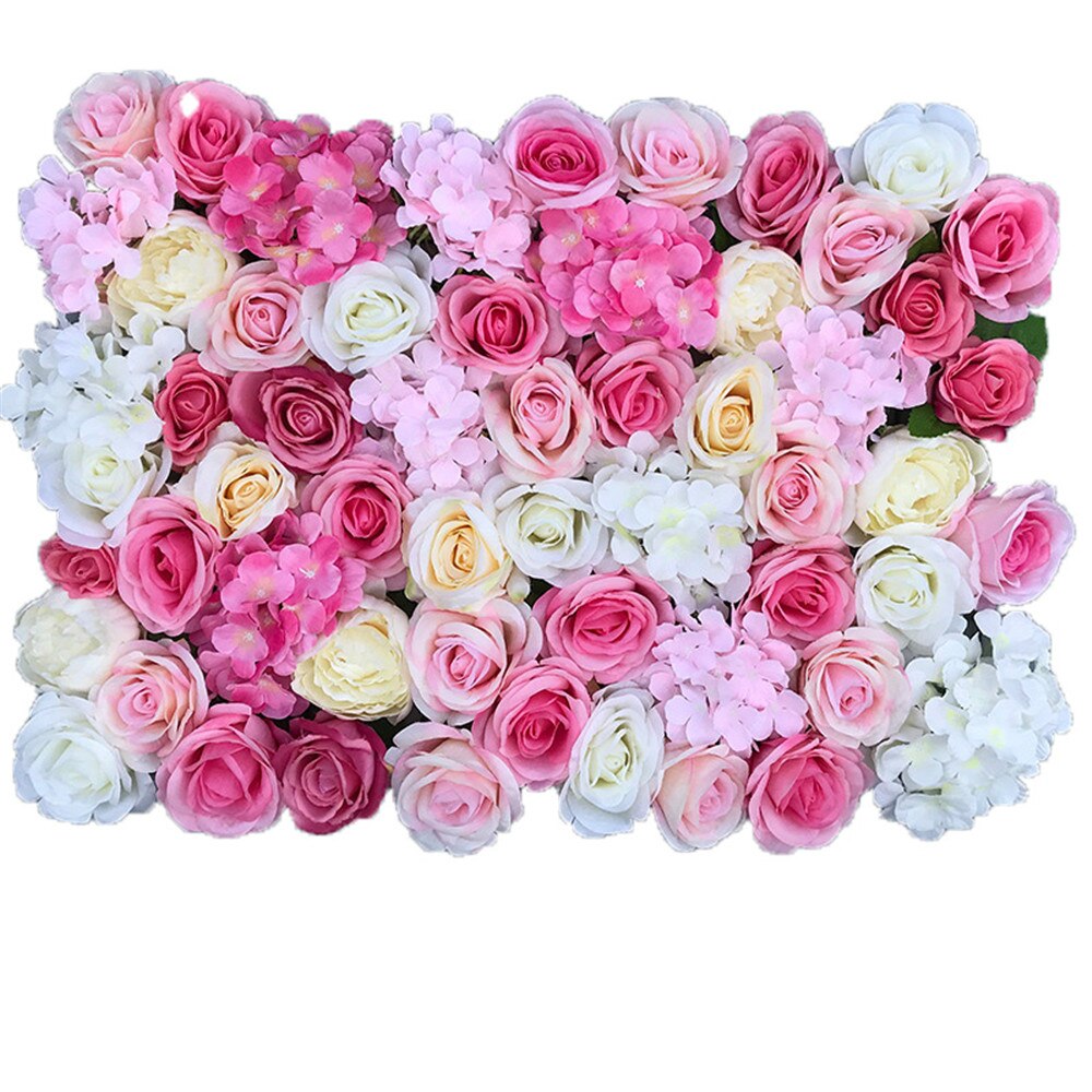 40 x 60cm blomsterveggpanel silke rose kunstige blomster full rose bryllup blomsterdekorasjon for bryllup bakteppe dekorasjon: 2