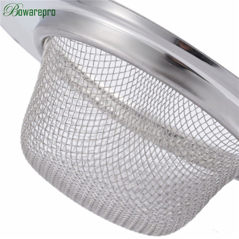 bowarepro Stainless Steel Bath Shower Drain Hole Filter Trap Metal Sink Strainer Shower Bathroom Plug Filter 9cm Kitchen Waste