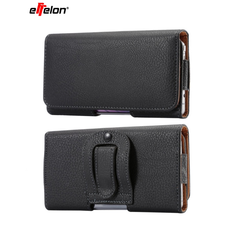 Universal 3.5 ~ 6.4 inch Mannen Taille Packs Phone Pouch Tassen Haak Lus Riem Clip Case Heuptas Litchi Grain mobiele Telefoon Tassen