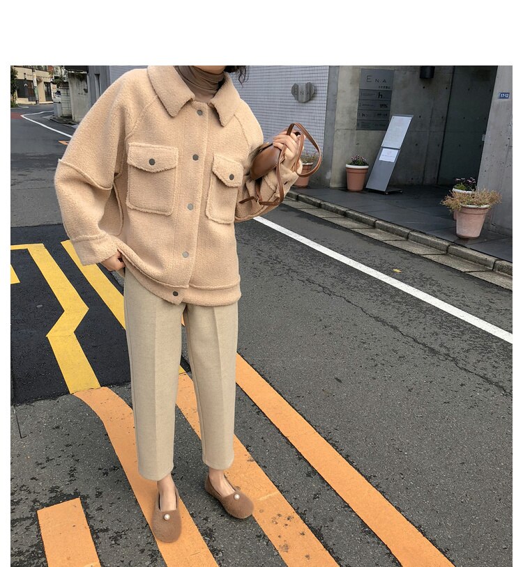 Vroege Voorjaar Anti Schapenvacht Jas Vrouwelijke Losse Pluche Jas Shirt Jasje