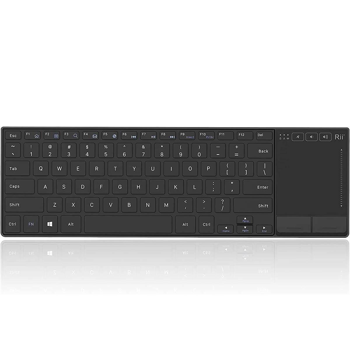 Rii K22S Mini-Funktastatur mit Multi-berühren-Touchpad, kompatibel mit PC, Mac, Laptop, Fenster, Tablette