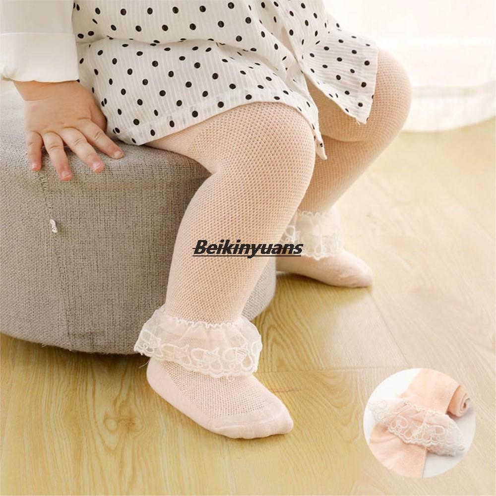 Baby Tights Infant Girl Newborn Kids Pantyhose Lace Bow Flower Hosiery Baby Stockings Summer Mesh Toddler Baby Girl Tights