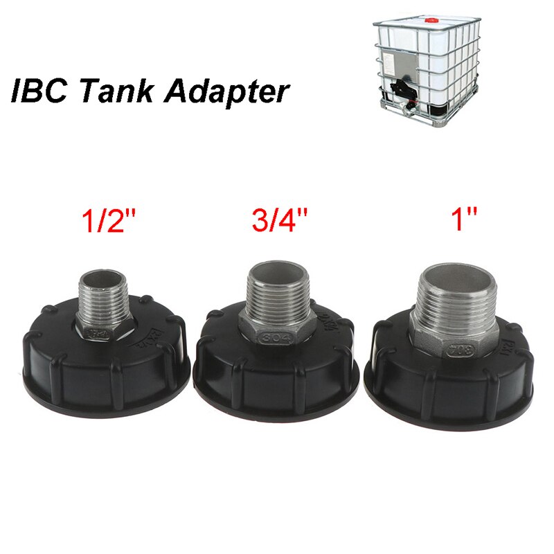 1/2 inch 3/4 inch 1 inch Thread IBC Tank Adapter Tap Connector Replacement Valve Fitting For Home Garden Water Connectors