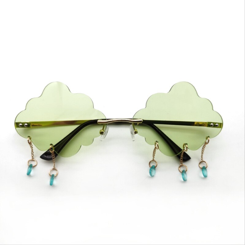 Nube de lluvia de gafas de alto perfil de tendencia de de calle, de tipo click gafas de sol sin marco de lente gafas de sol: C7 Green