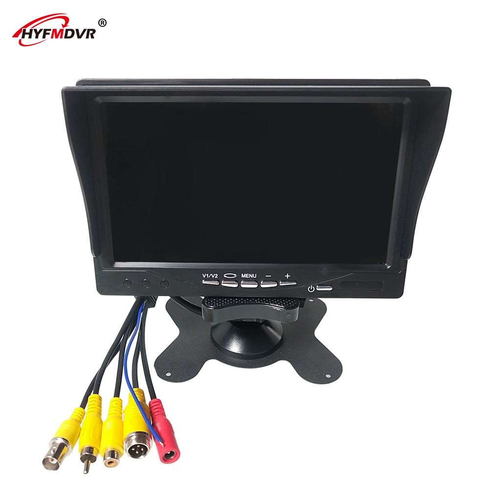HYFMDVR factory direct sales sanitation truck / semi-trailer 7-inch monitor with sun visor contrast 400:1 (16:9) digital screen