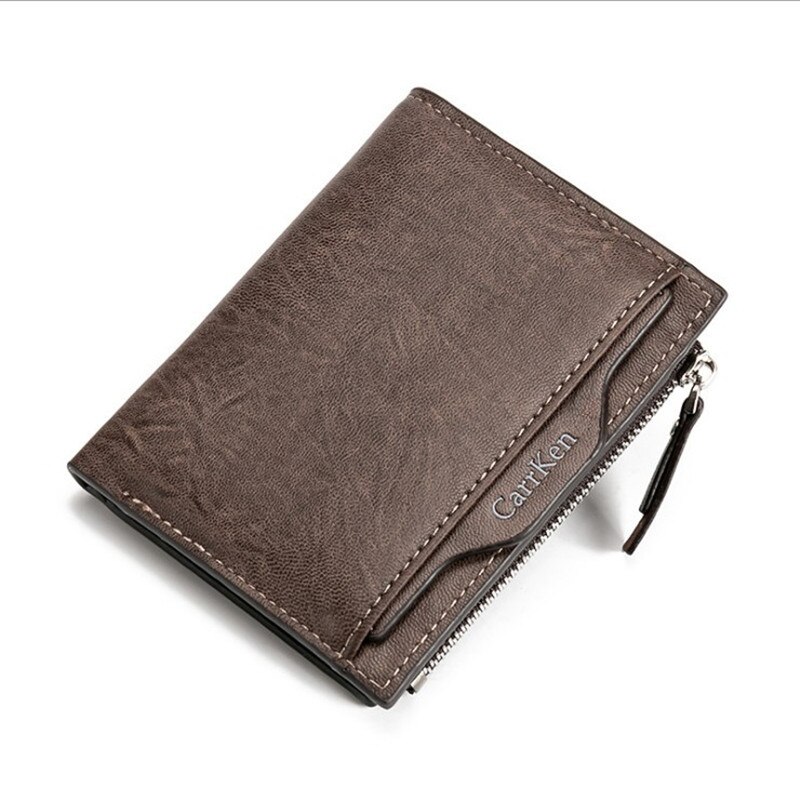 neue Jahrgang Männer Brieftaschen Bifold Brieftasche Ich würde Karte Halfter Geldbörse Taschen Kupplung Mit Reißverschluss Männer Brieftasche Mit Münze tasche: Braun