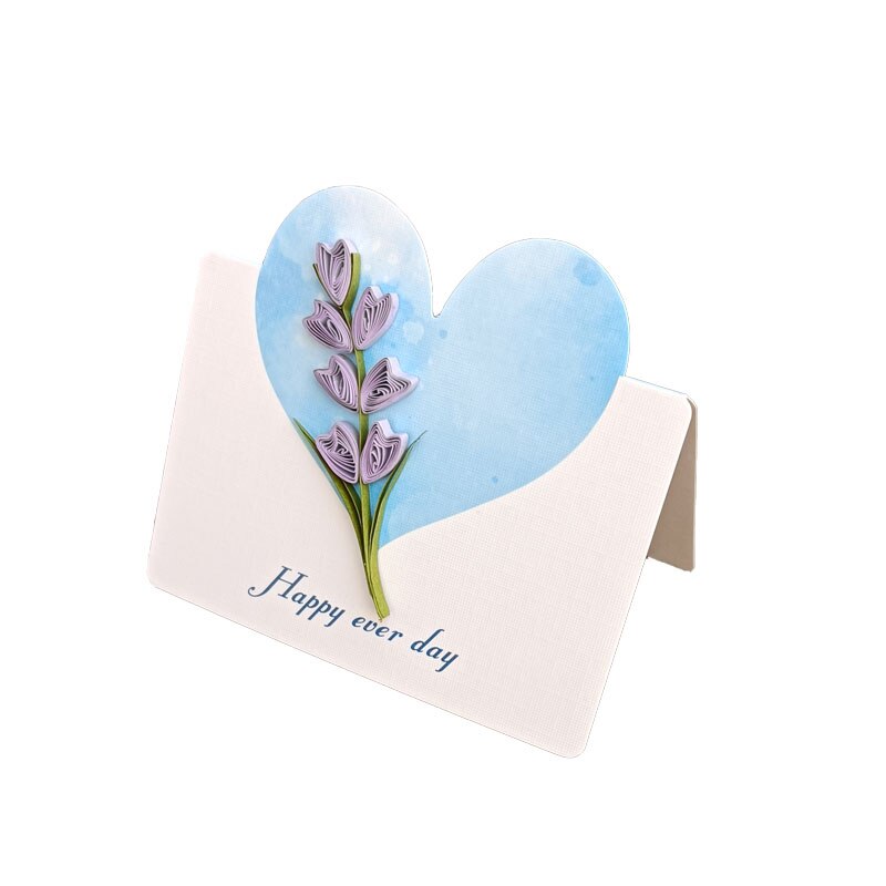 6sets Heart Shape Cards with Envelope DIY Greeting Pocket 3.38 x 3.86 Inch Valentines Day Best Wishes Happy Every Day Cards