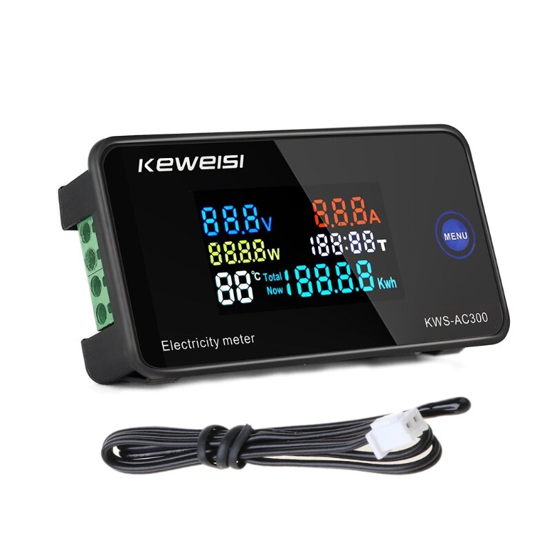 AC 50-300V woltomierz amperomierz moc licznik energii LCD cyfrowy watomierz licznik energii elektrycznej z funkcja resetowania: 1