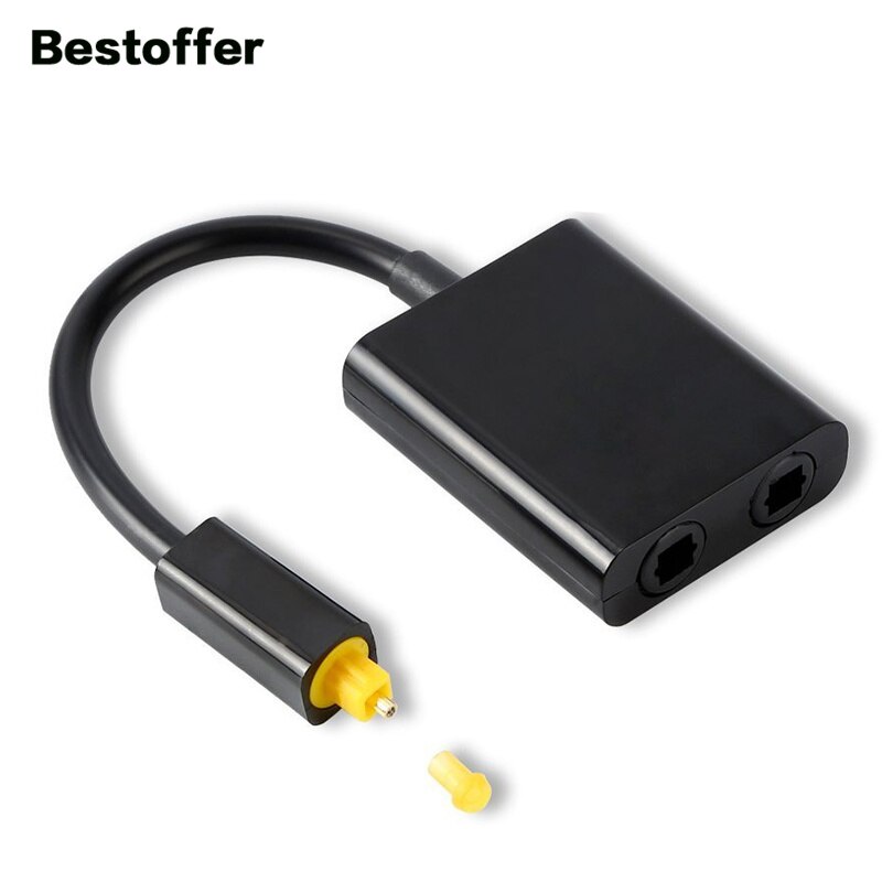 20CM Toslink Digital Optical Audio Fiber Cable 2 in 1 out Splitter Adapter