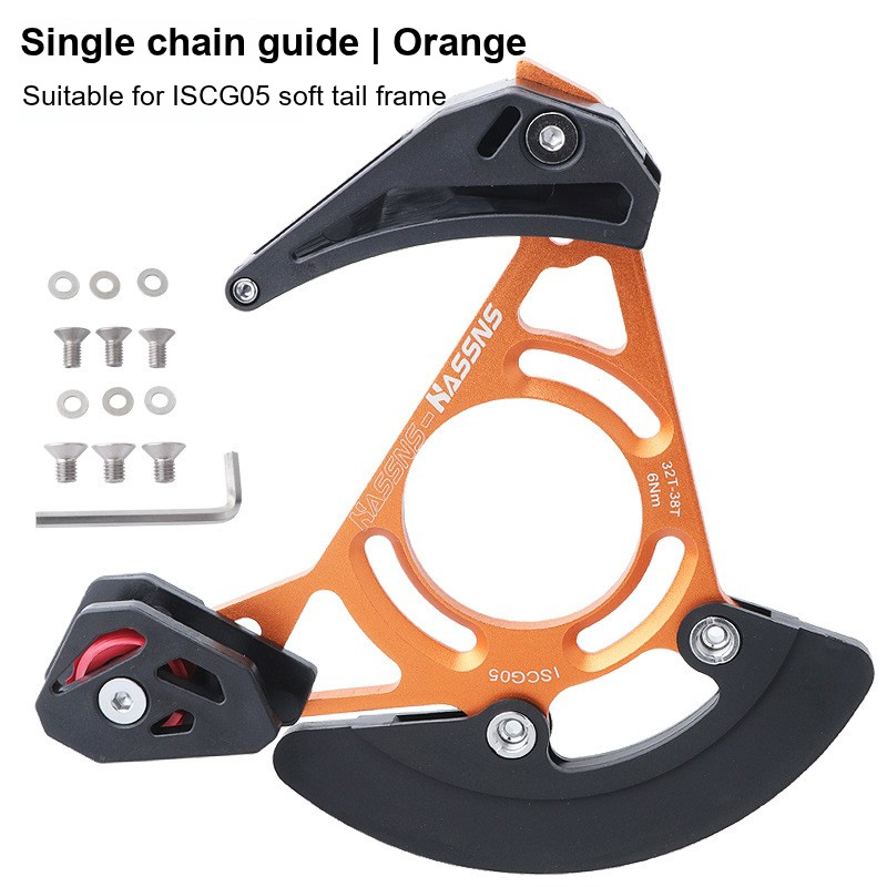 HASSNS mtb kettinggeleider ISCG05 03 BB Mount Fietsketting guard protector Fiets Enkel Kettingblad 32 T 34 T 36 T 38 T Tandwiel Plaat: Light Grey