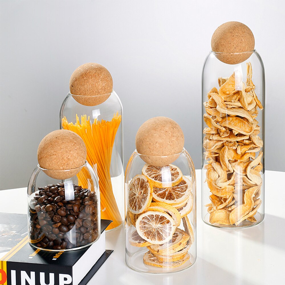 Contenedor de alimentos de vidrio con tapa, tarros con tapa para envase para especias, cereales, cocina, vela, frasco, café