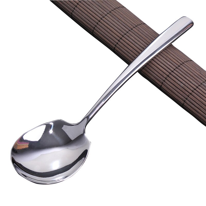 Grande cuillère à dîner en acier inoxydable, grande cuillère à Long manche Restaurant Bar café couverts de cuisine épaisseur de la cuisine soupe riz Buffet cuillères 8.5 &quot;1 pièce