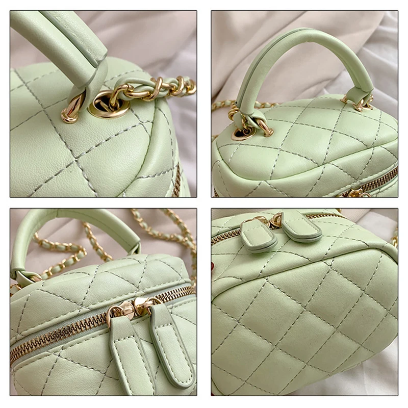 Kinderen Mini Handtassen Zwart PU Lederen Emmer Tas voor Meisjes Metalen Ketting Dames Kleine Crossbody Schoudertassen Kinderen Portemonnee