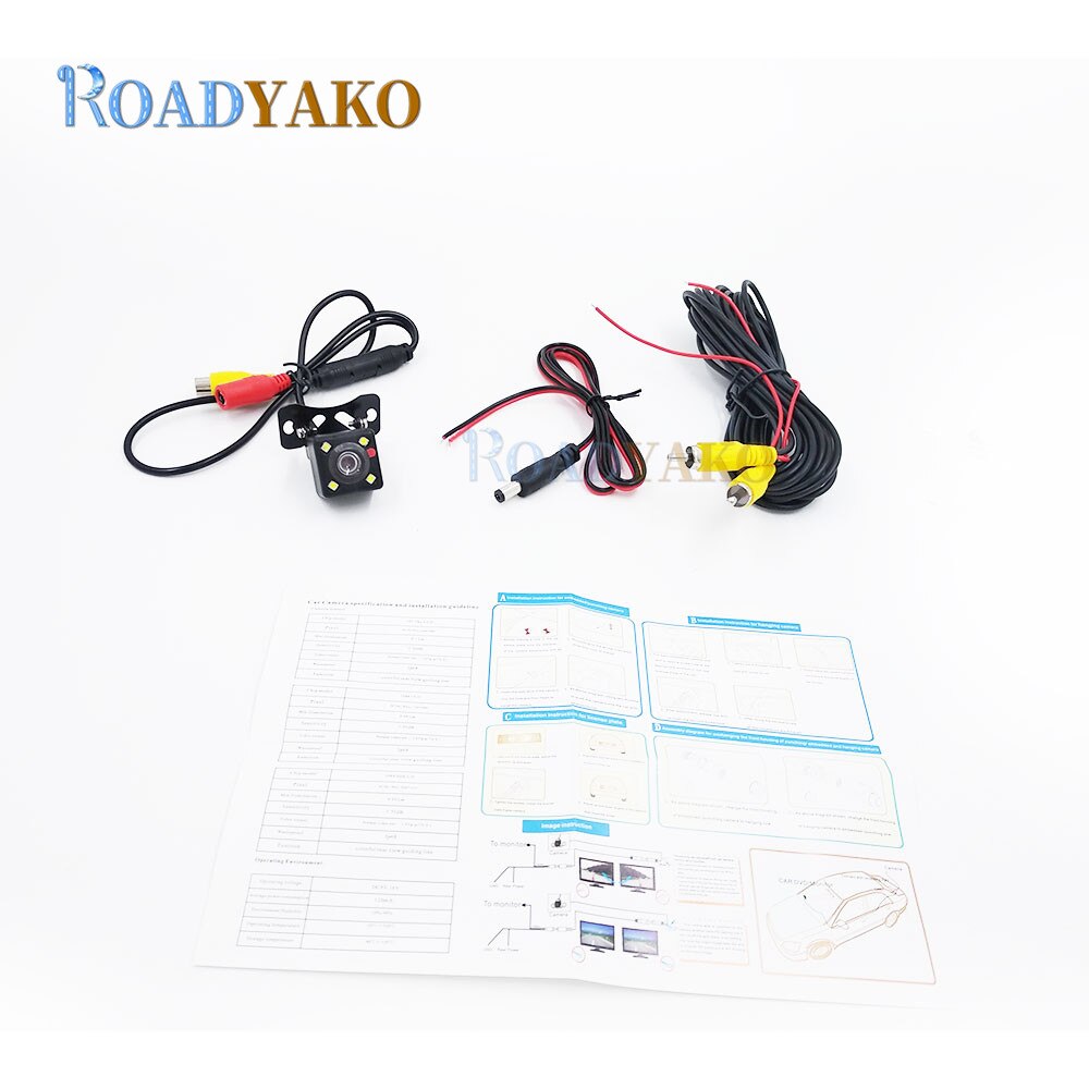 Car Parking Monitor LED light rear view camera mounting Degree HD Video Dynamic Car Path, Dynamic Guide Line