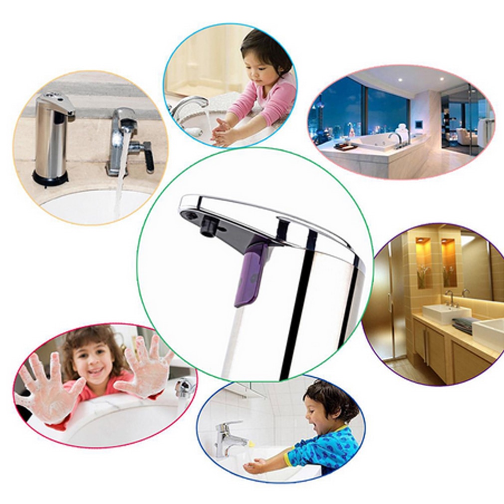 Mamiddle Automatische Zeepdispenser met Sensor - Infrarood, IPX5 Waterdicht, USB-C Oplaadbaar, 3 Doseringstanden - Zonder Aanraking voor Keuken & Bad ( Geltype - Zwart ABS