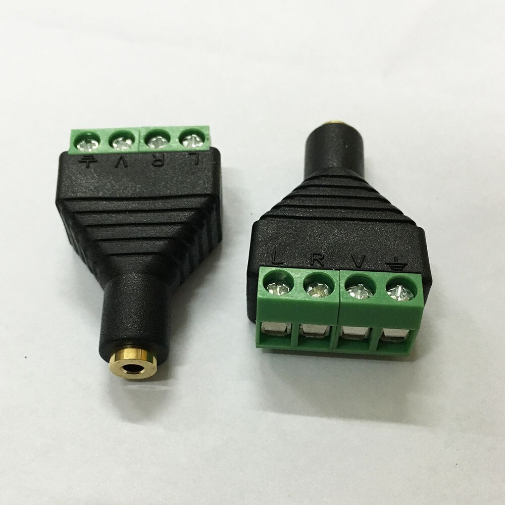 1Stck CCTV BNC Stecker DC Energie Stecker 2,5mm 3,5mm Männlich Weiblich Audio- Video Balun System Sicherheit Adapter koax Katze5 RJ45 USB Jack: 2.5mm 4Pole weiblich