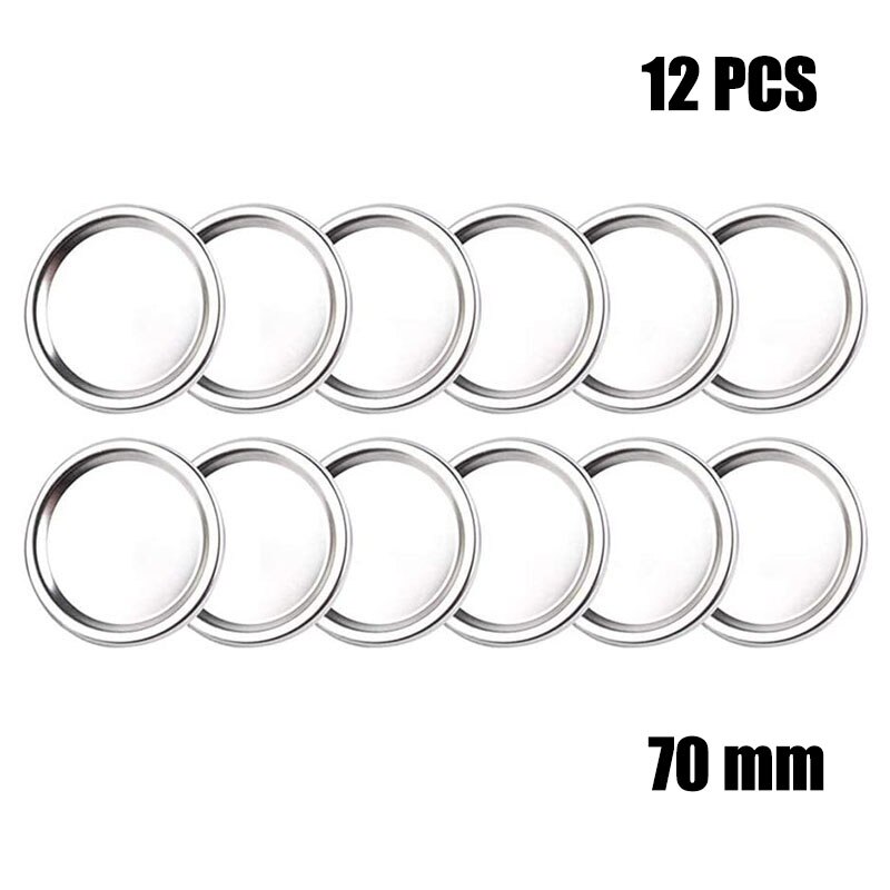 Fresh-keep Lids 10/12PCS Tinplate Sealing Lid Glass Jar Storage Canning Lid Wide Mouth Lids Kitchen Food Container Covers: A3