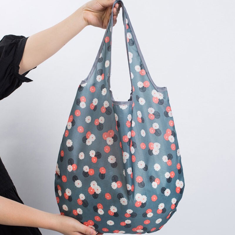 Polyester Multifunctionele Bloem Eco Bag Herbruikbare Shopping Pouch Opvouwbare Opvouwbare Tas Handig Kruidenier Tas Boodschappentas Opslag