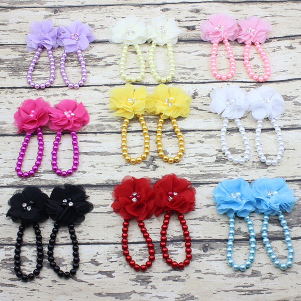 Meisjes enkelbandjes met imitatieparels, bloemenvoetjes, blotevoetensandalen, voetbandjes en teenringen