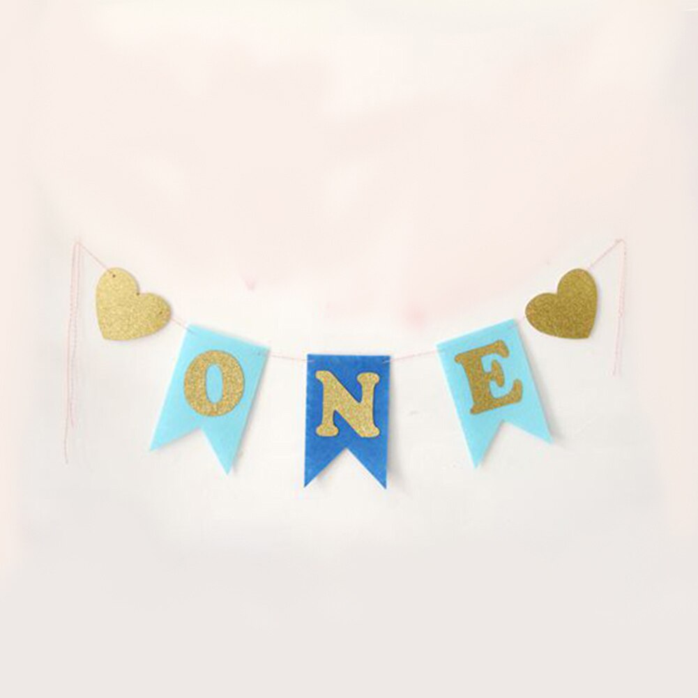 Baby 1 First Birthday Boy Girl Balloons Kids One Year Old Birthday Non-woven fabric Garland Banner Children Party Decor Baby Bab: blue